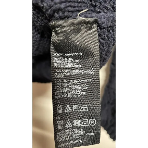 Women's Tommy Hilfiger Navy Blue Chunky‎ Preppy Pullover Sweater Size Medium (M) - Picture 8 of 8